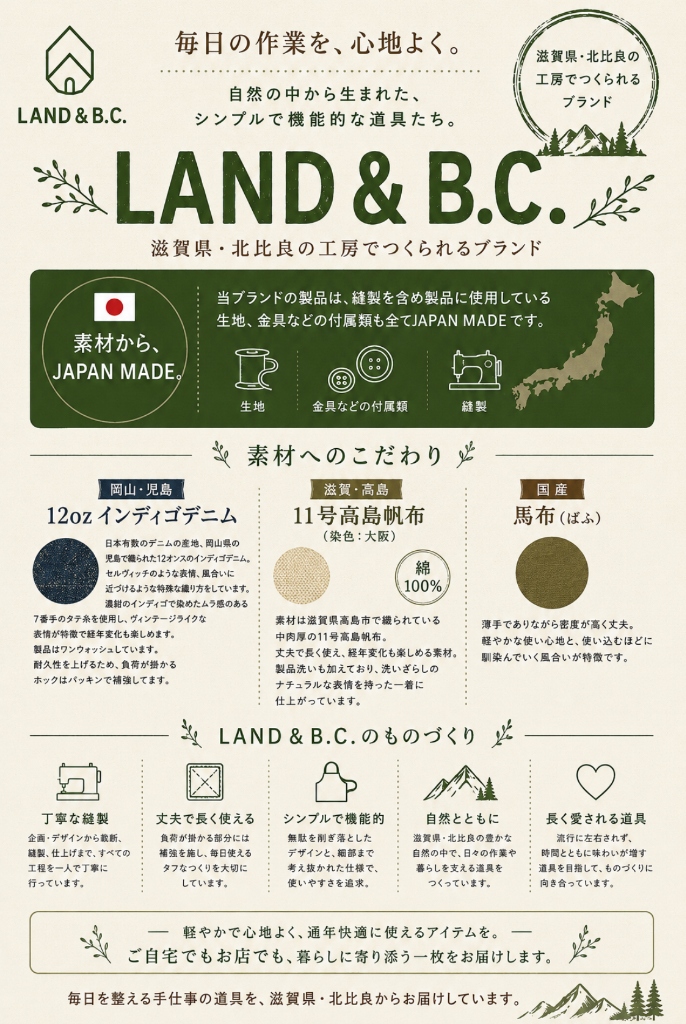 LAND&B.C. ワークエプロン